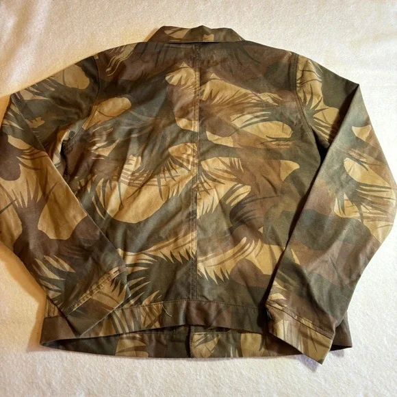 RGT Rough Territory Jacket Chore Coat Mens M Camo Palm Tree Print Button Front - Picture 9 of 10